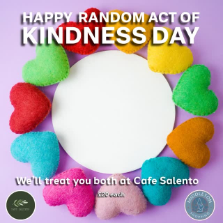 Random Acts of Kindness Day 💛Know someone in Middleton Shopping Centre who always makes your day better?It could be a cleaner, security team member, shop staff, or just a kind moment you noticed.Tell us in the comments what they did.We’ll pick one story and treat you both to £20 at Cafe Salento.Winner announced tomorrow evening.
We’ll message the chosen person directly.Full terms:
https://www.middletonshoppingcentre.co.uk/terms-of-use/competition-terms-and-conditions/#middletonshoppingcentre  #randomactsofkindness