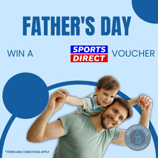 ⚽ FATHER’S DAY GIVEAWAY ⚽Win a £100 Sports Direct voucher and treat Dad (or yourself) to something special this Father’s Day.To enter:
• Like this post
• Follow our page
• Comment below and tell us what makes your dad, stepdad, grandad or father figure special
• Tag someone who’d love to win too (optional)Competition closes Friday 19 June at 23:59
Winner will be contacted directly by Middleton Shopping Centre via this account only.Good luck 🍀Terms and conditions apply:
Middleton Shopping Centre Competition Terms & Conditions#fathersday #middletonshoppingcentre #dad