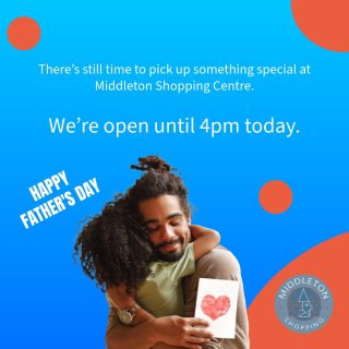 👔🎁 Still searching for the perfect Father’s Day gift? There’s still time to pick up something special at Middleton Shopping Centre.We’re open until 4pm today, so pop in and find something he’ll love, whether it’s a thoughtful gift, his favourite treat or a little something extra.From fashion and accessories to tech, cards and more, there’s plenty of inspiration all under one roof.📍 Middleton Shopping Centre
🛍️ Open until 4pm todayIndividual store opening times may vary.